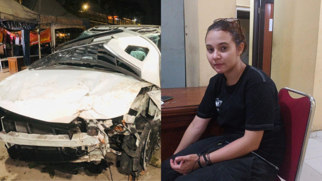 Begini Kondisi Mobil Larasati Nugroho Usai Tabrak Gerobak dan Motor